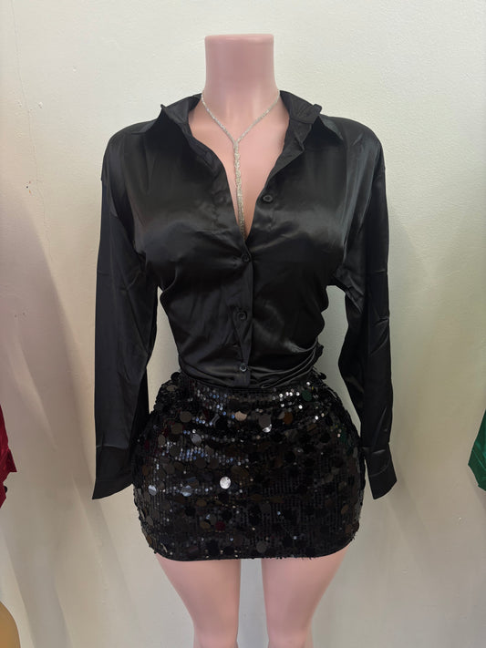 “Champagne Behavior” Black 2 Piece Set