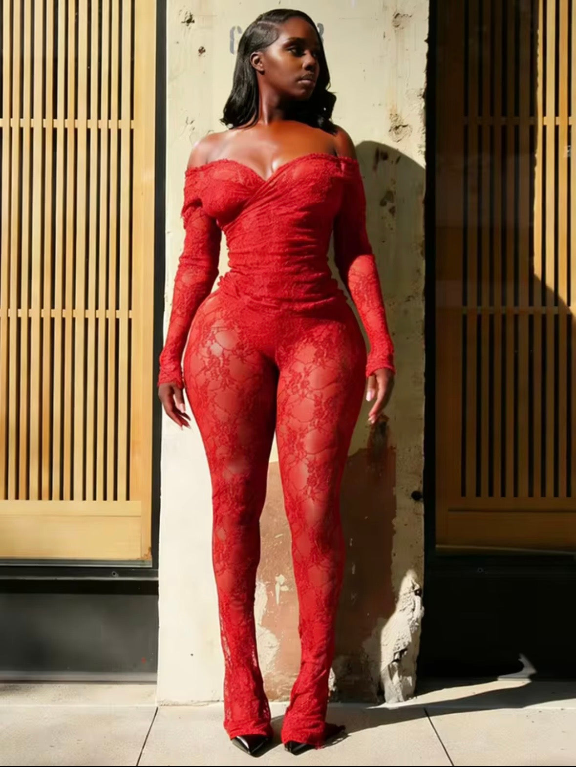 “Lorvae Lace” Red 2 Piece Set