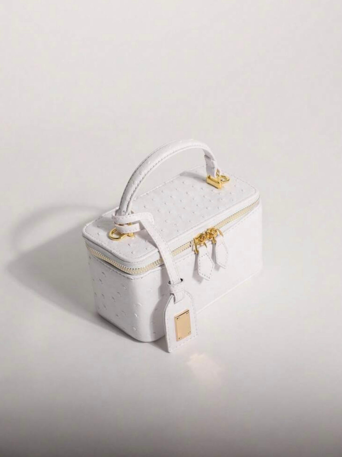 “Square Scenes” White Handbag