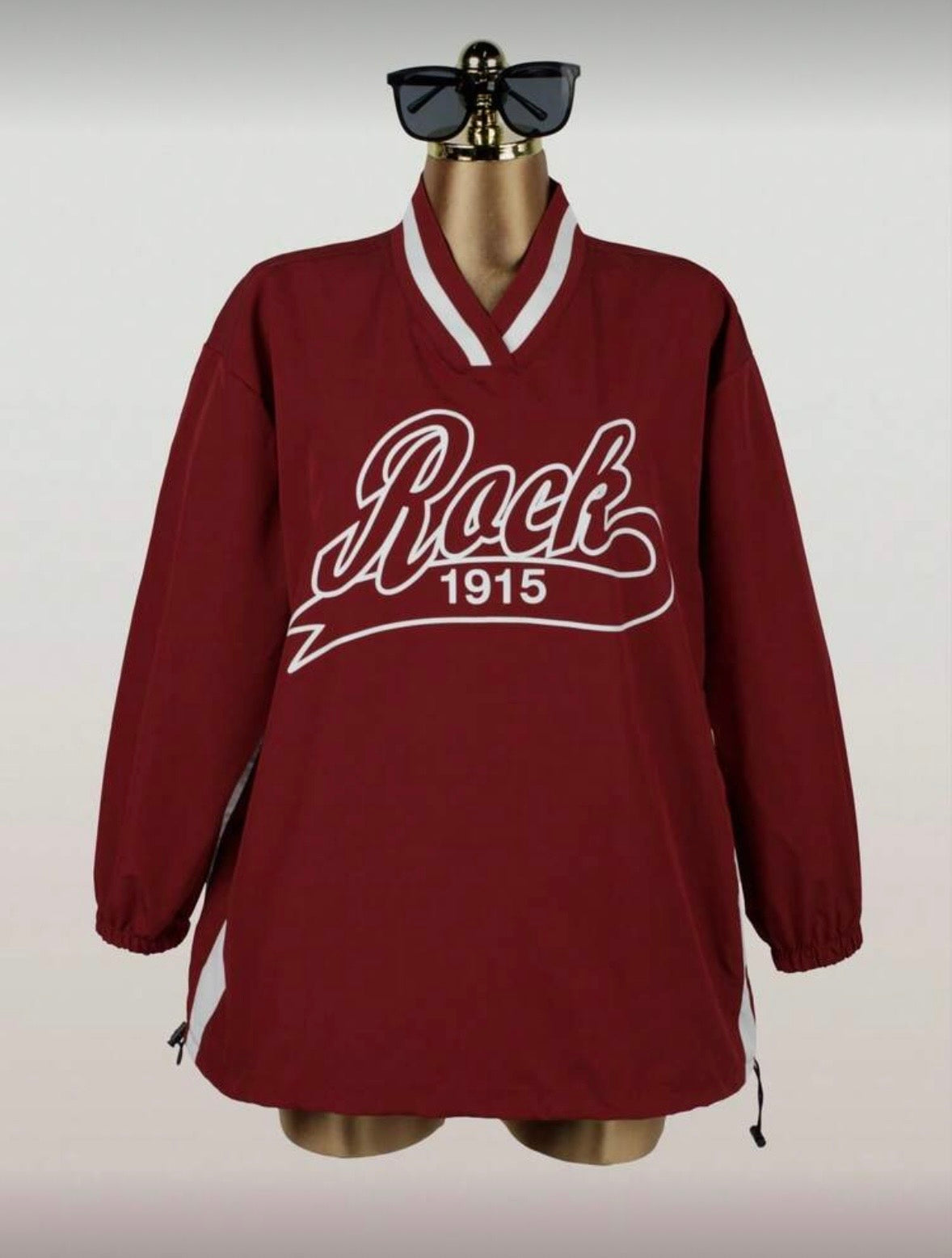“Windbreaker Jersey” Burgundy Top
