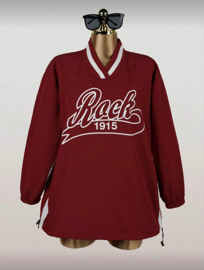 “Windbreaker Jersey” Burgundy Top