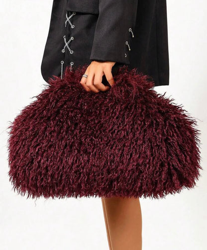 “Shaggy Faux” Nude Furr Handbag