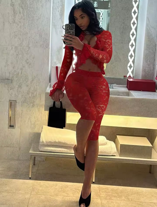 “Last Lace” Red 2 Piece Set