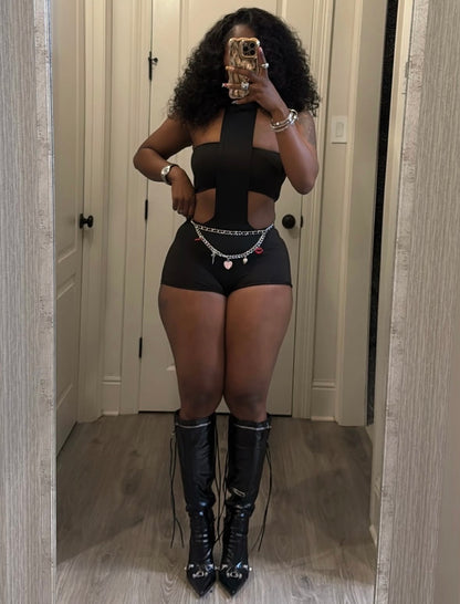 “Dream Chaser” Black Romper