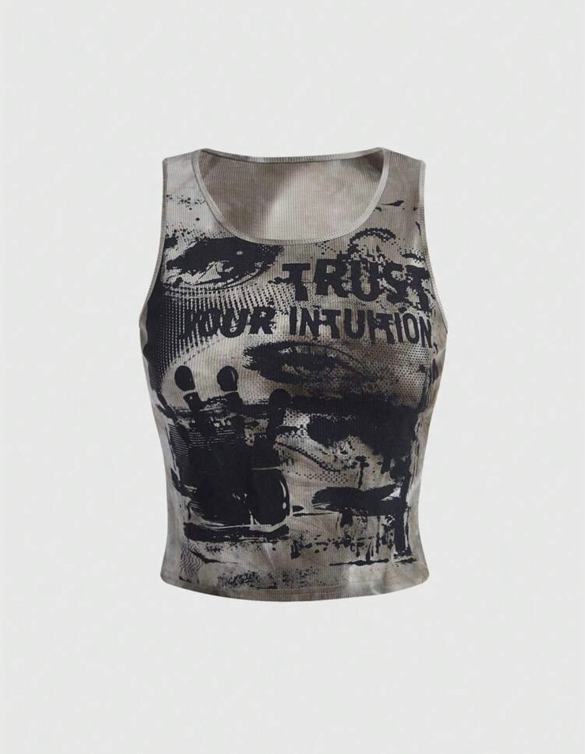 “Trust Your Intention” Grey top