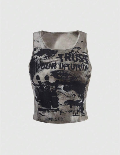 “Trust Your Intention” Grey top