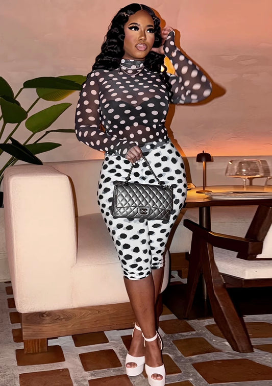 “Peek A Dot” Black & White 2 Piece Set