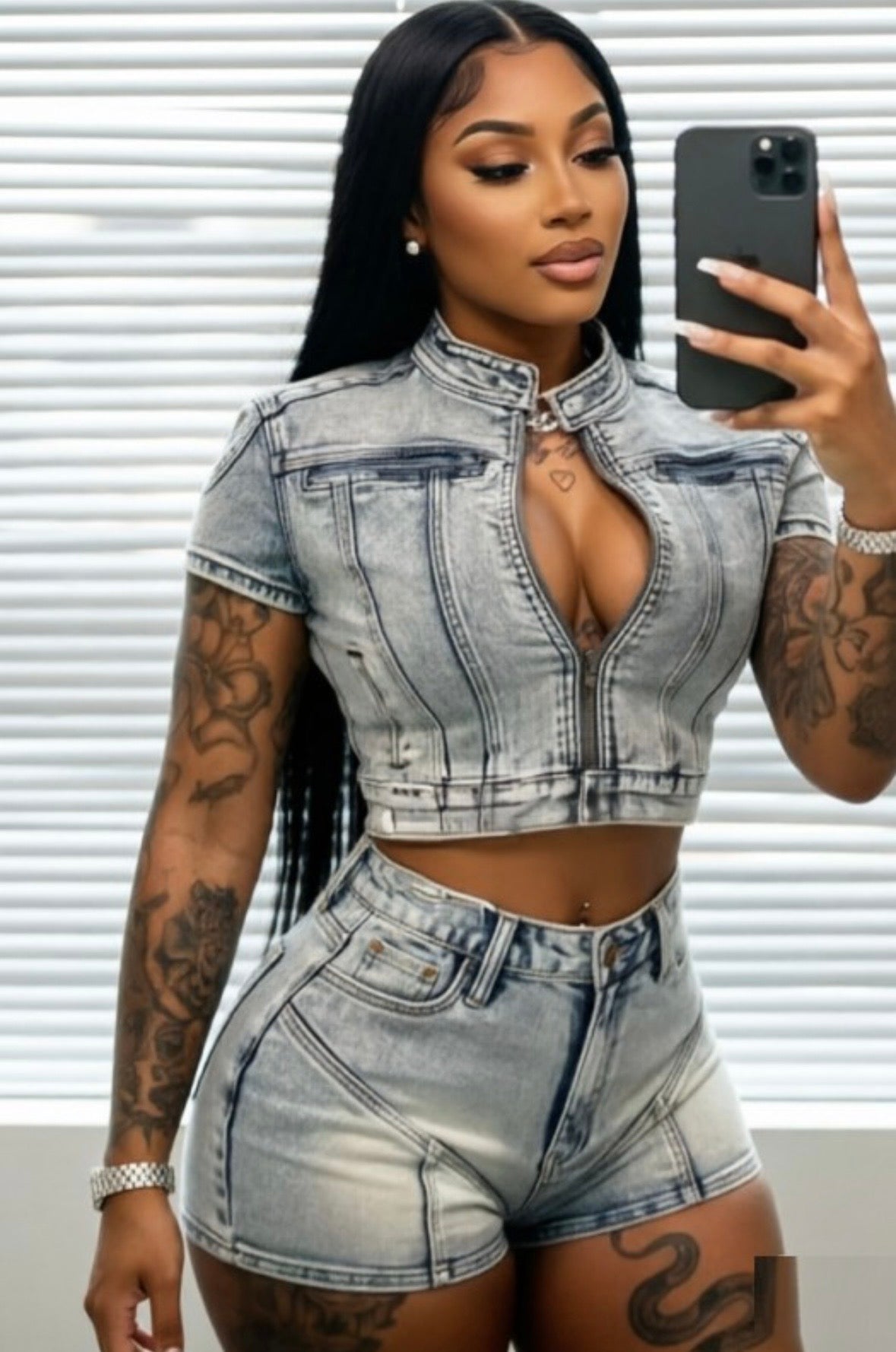 “Denim Reels” Blue Jean 2 Piece Set