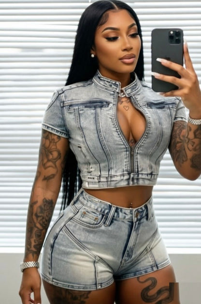 “Denim Reels” Blue Jean 2 Piece Set