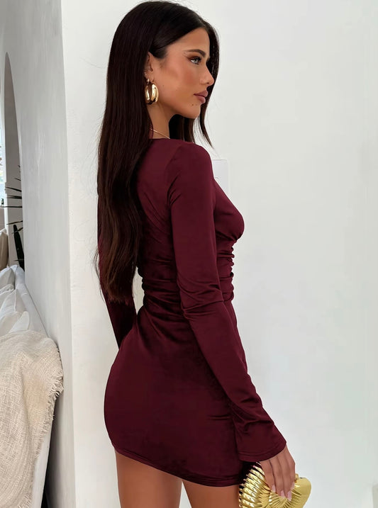 “Wine Down” Burgundy Dress