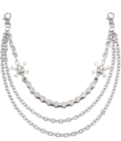 “Skull Head” Silver Chain Belt