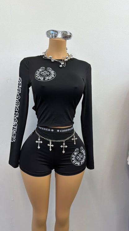 “Heart On Chrome 2.0” Black 2 Piece Set