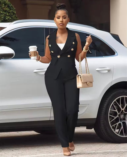 “Penelope Pants Suit” Black 2 Piece Set