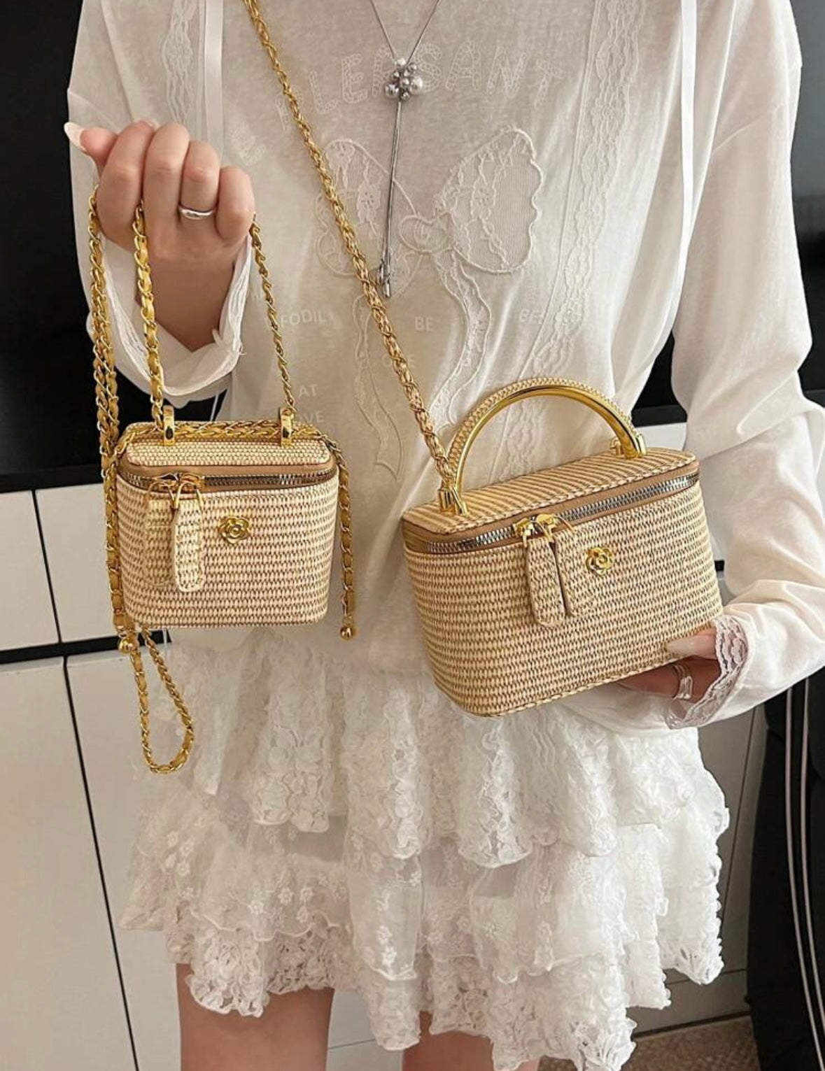 “Times Square” Nude Mini Handbag