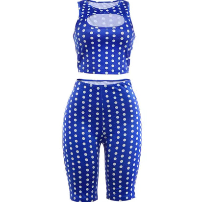 “Polka Press” Blue 2 Piece Set