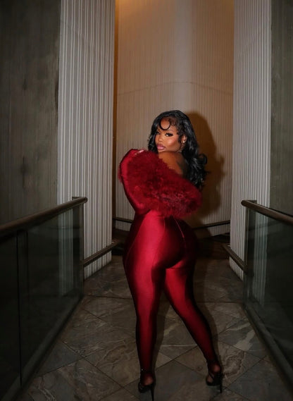 “Cloud 9” Burgundy Jumpsuit