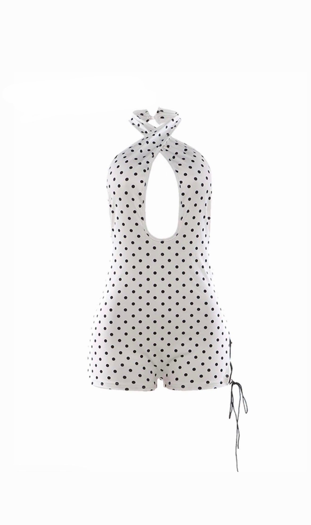 “Polka Spice” White Romper