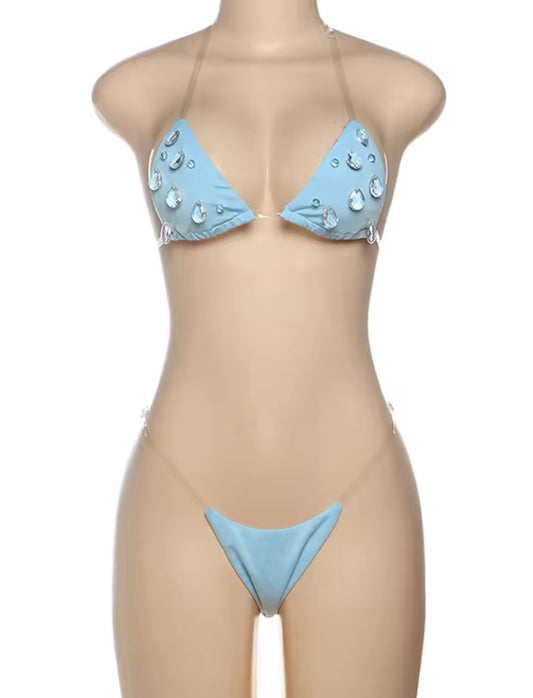 “Wet Pearl” Blue 2 Piece Swimsuit
