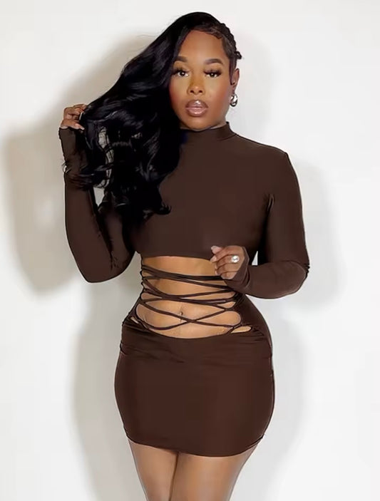 “Cordelia” Brown Dress