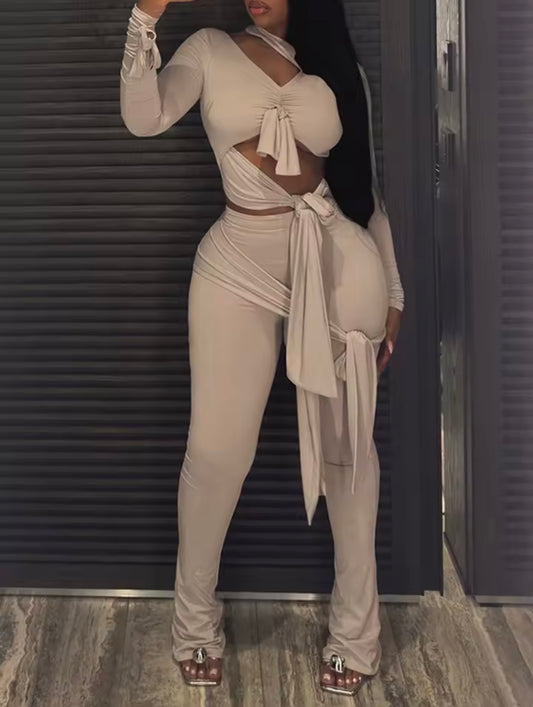 “Wrap Around” Nude 2 Piece Set