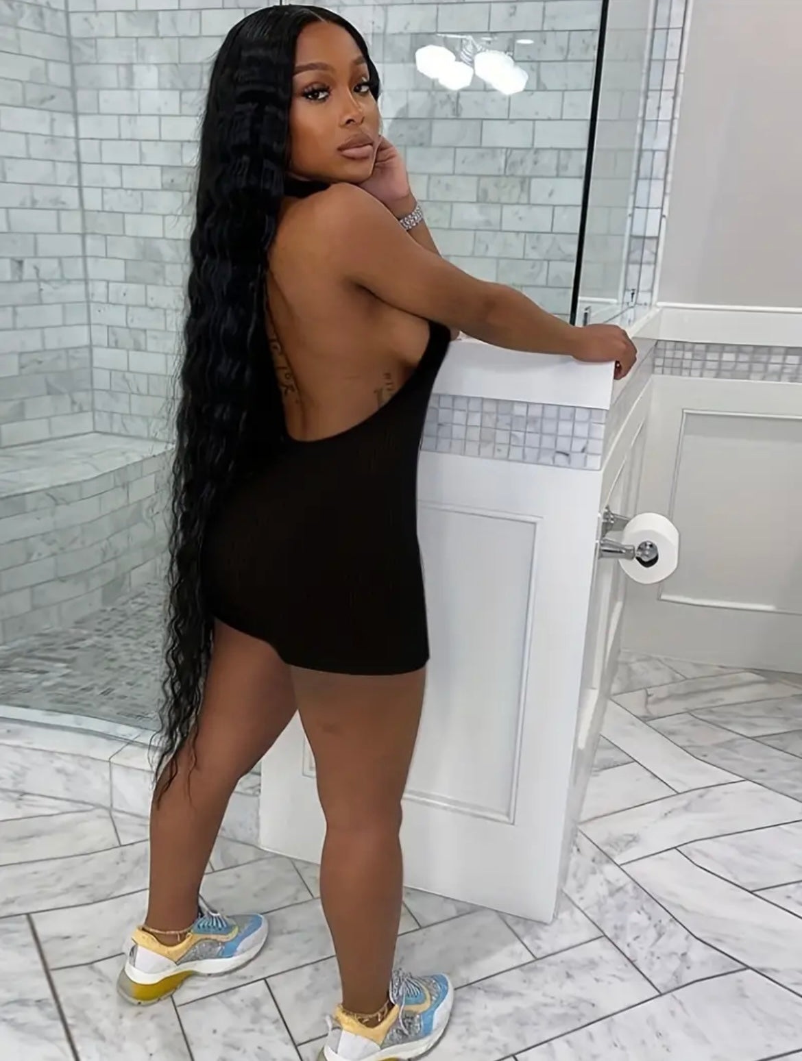 “Academic” Black Romper