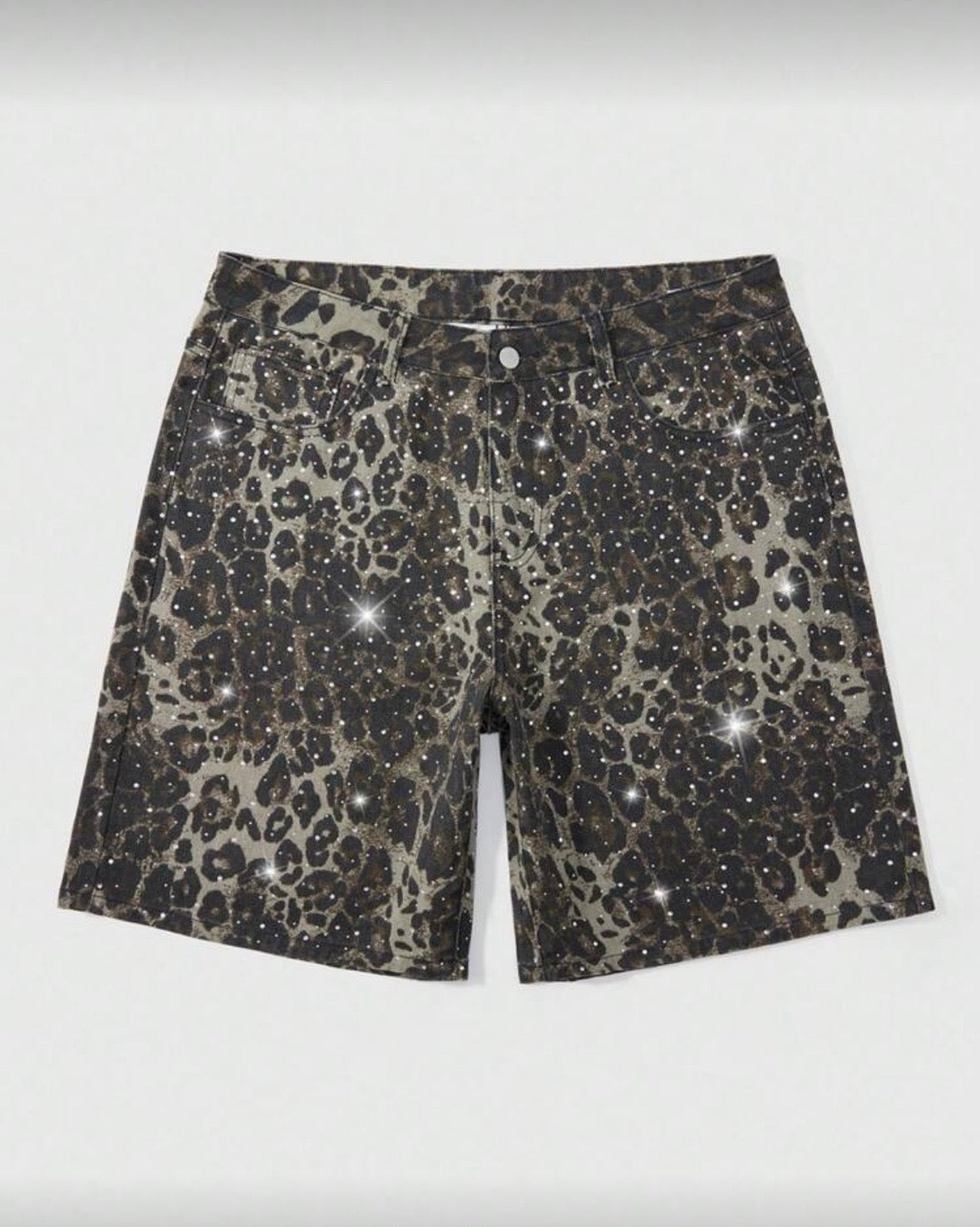 “Leopard Lane” Brown Jorts