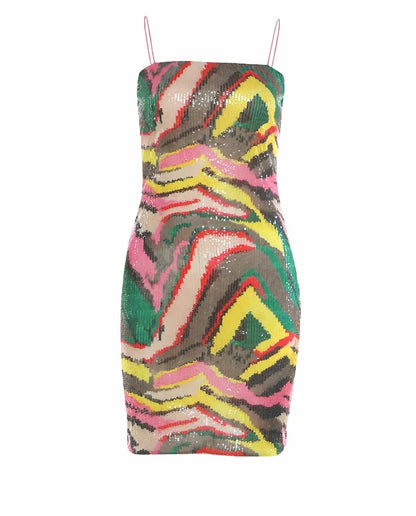 “Plot Twist” Multicolor Sequins Dress