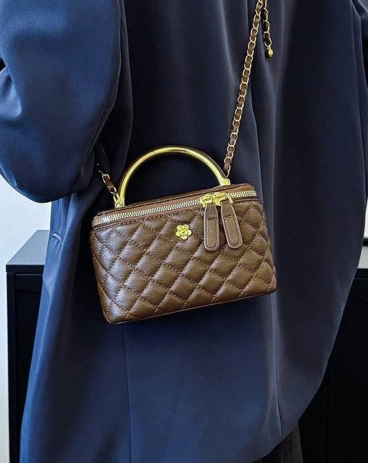 “Harlem Square” Brown Handbag