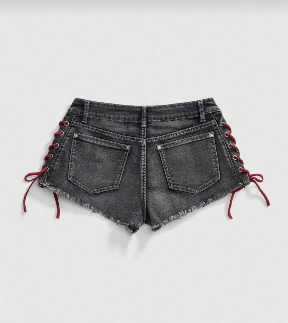“Flick It” Black Denim Shorts