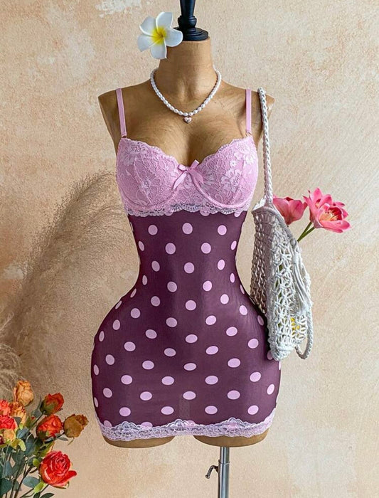 “Plum Polka” Purple Dress