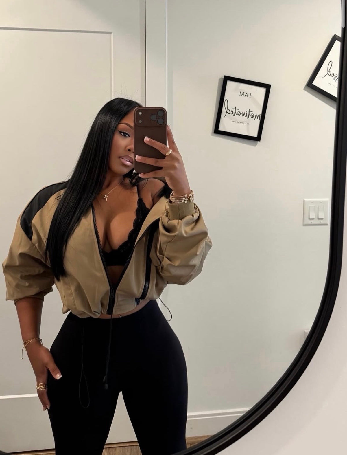 “Esha Double Zip” Black Jacket