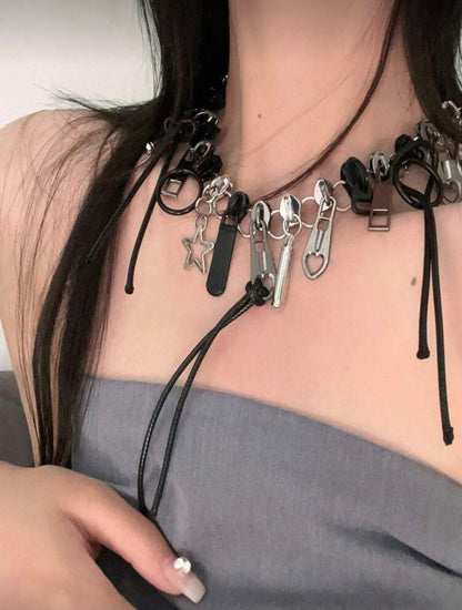 “Zip Up” Silver Necklace