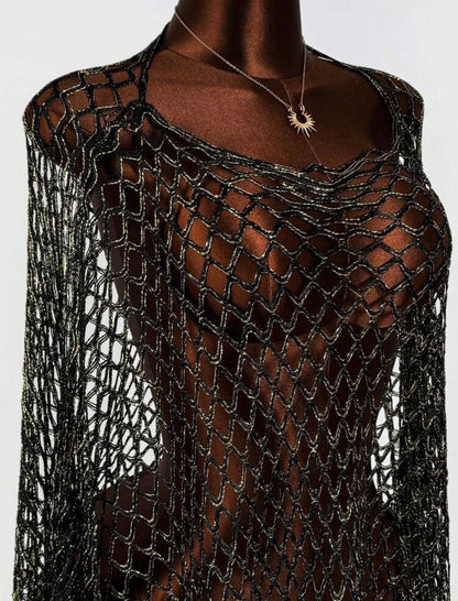 “Zora” Black Swim Cover Up