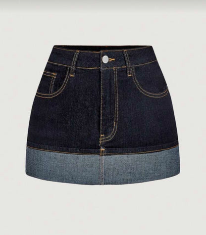“Deanna” Brown Denim Skirt