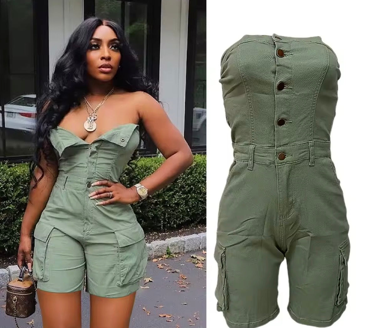 “Stoni” Green Romper