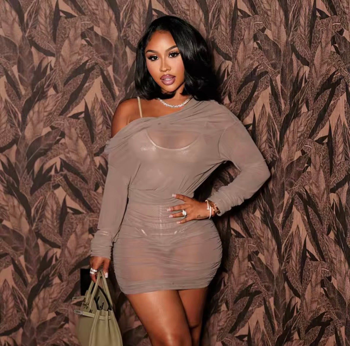 “Sheer Genius” Grey Dress