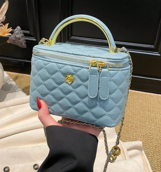 “Harlem Square” Blue Handbag