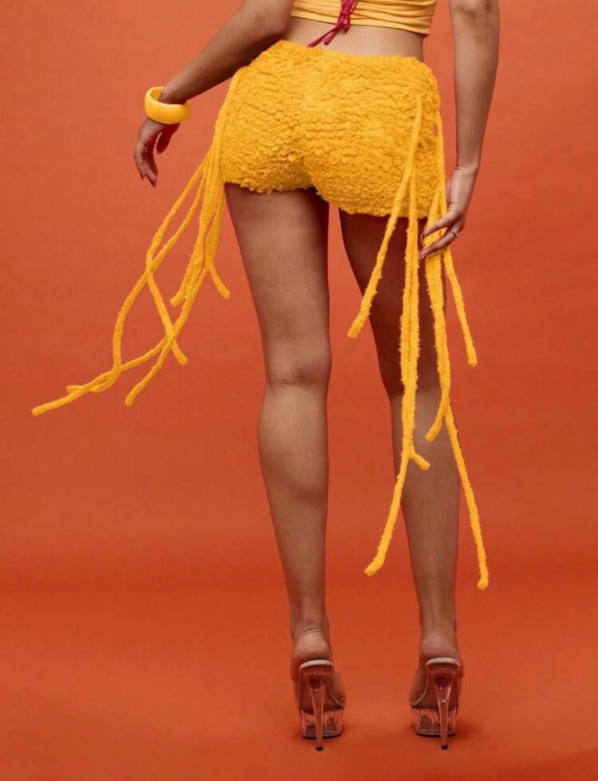 “Smokin Fleece” Yellow Shorts