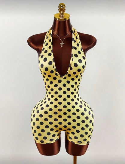 “Joska Polka” Yellow Romper