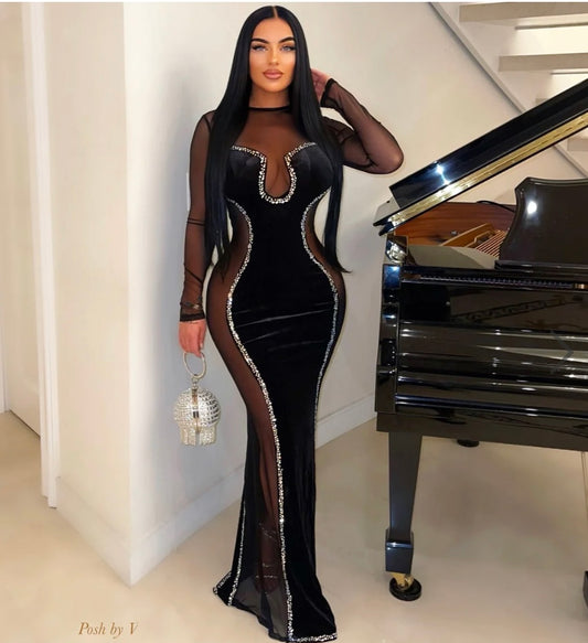 “Lena” Black Dress