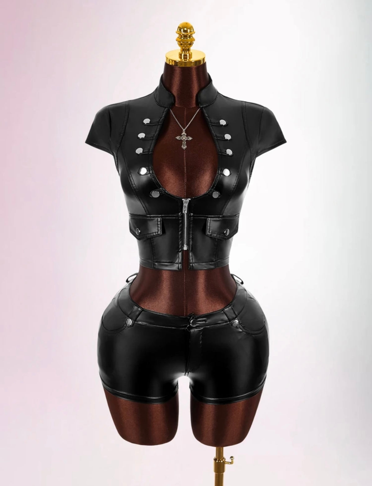 “Cadet” Black Leather 2 Piece Set
