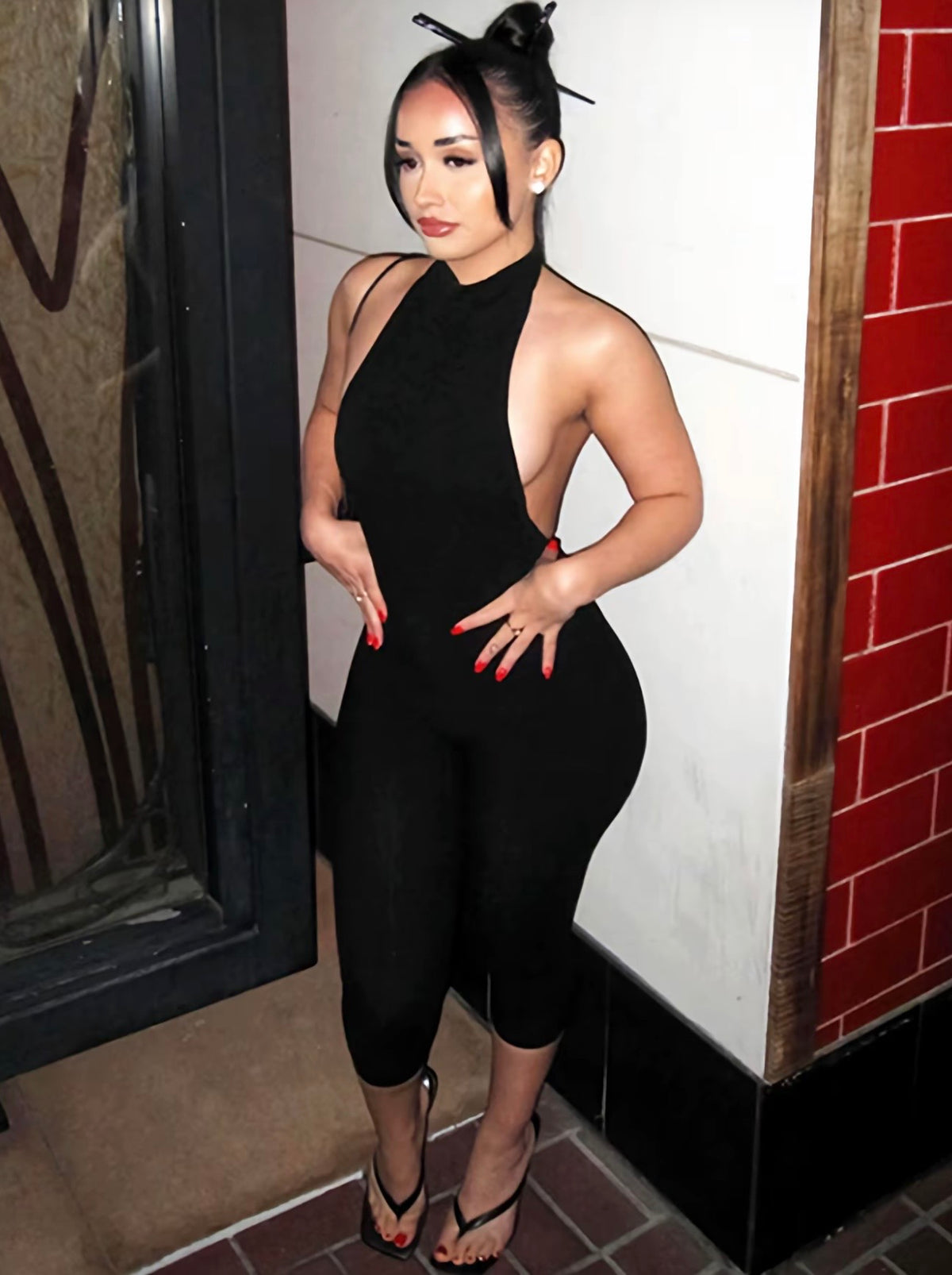“No Intro” Burgundy Ribbed Romper