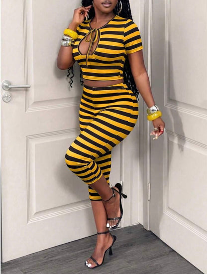 “Stripe Me”Yellow 2 Piece Set