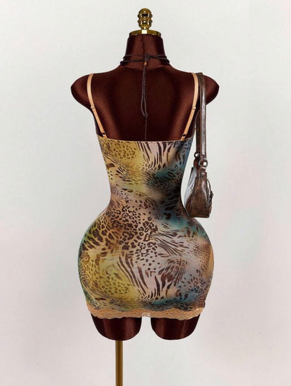 “Leopard Lace” Multicolor Dress