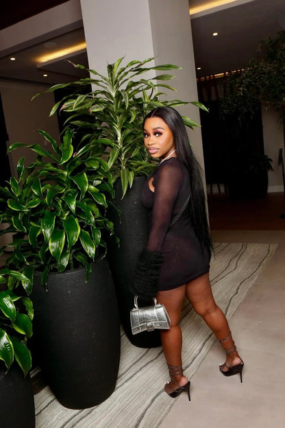 “Iced” Black Dress
