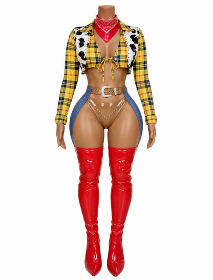 “Howdie Hottie” Multicolor 5 Piece Costume Set