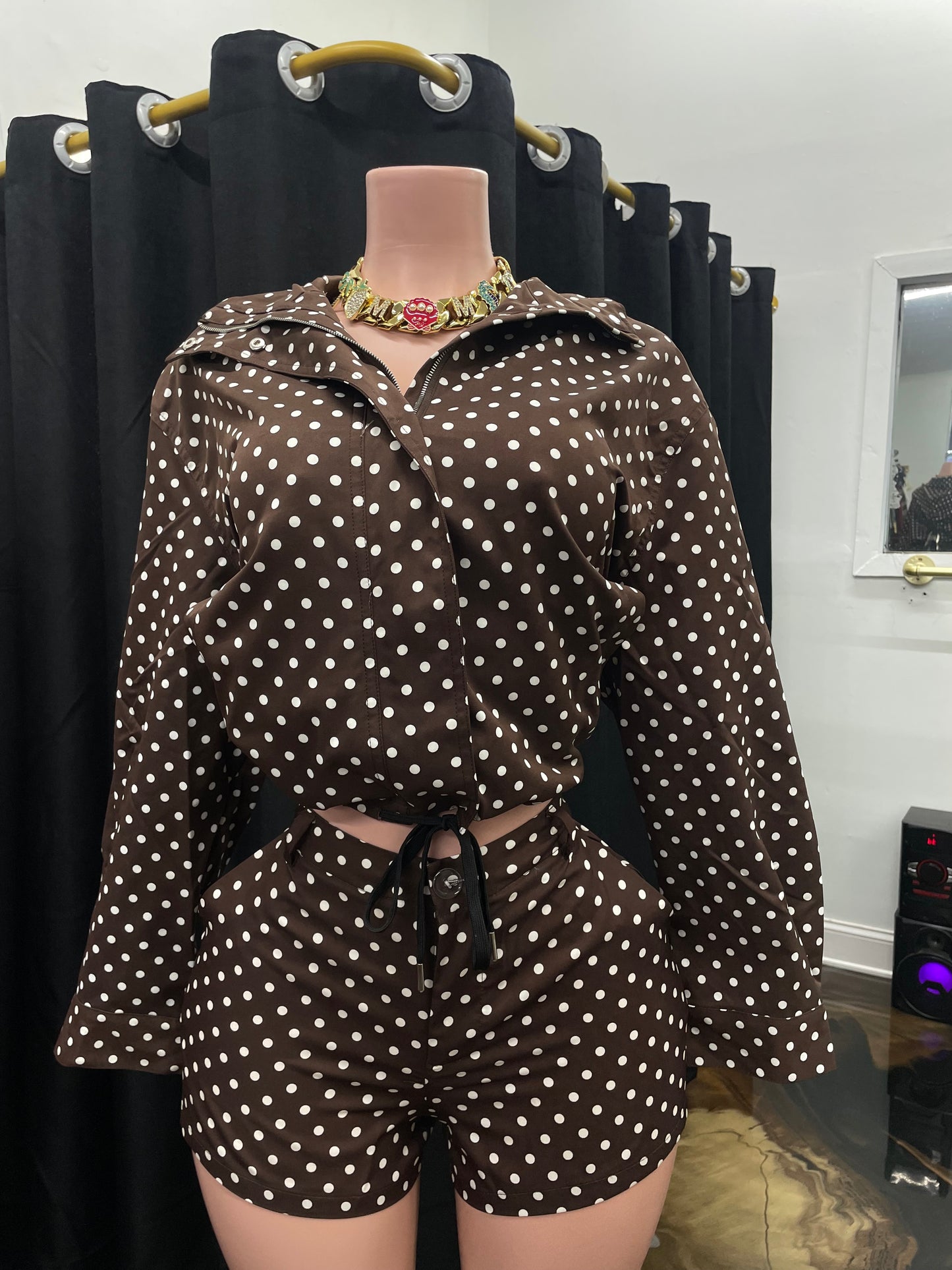 “Polka Who” Black 2 Piece Set
