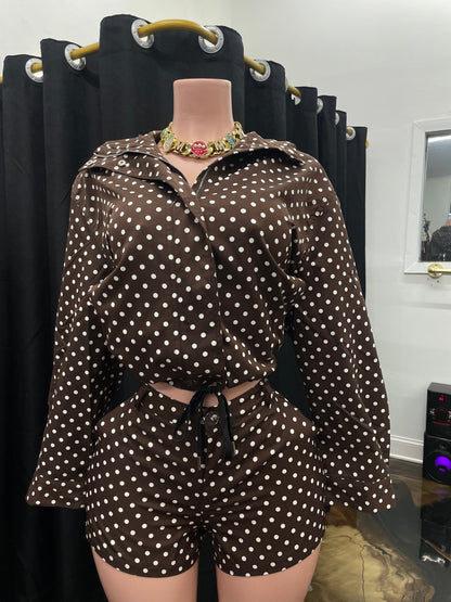 “Polka Who” Black 2 Piece Set