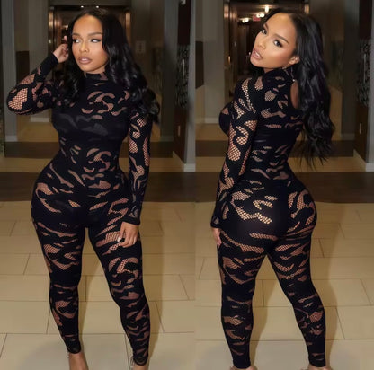 “Abstract” Burgundy Jumpsuit