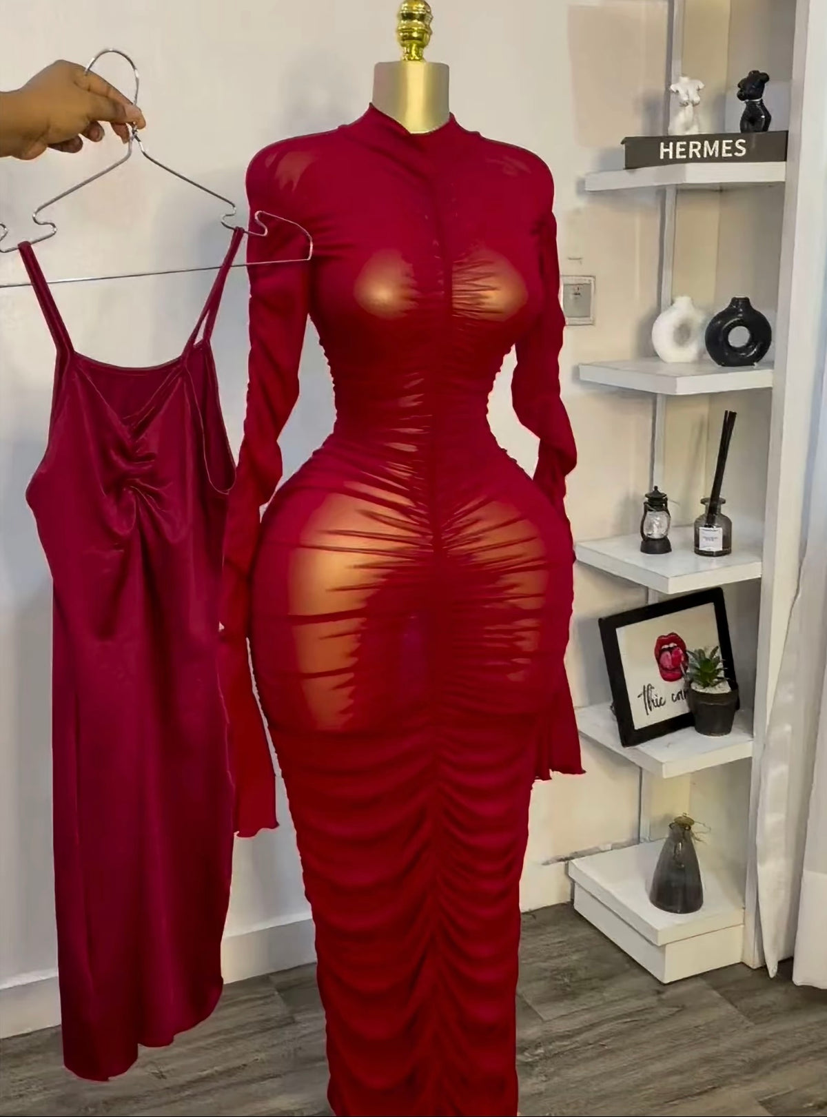 “Sheer Arrogance” Red Dress